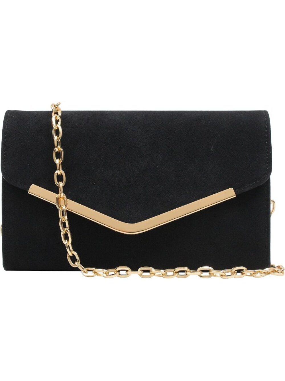 Women's Black 1 Clutch Purse Envelope Handbag Detachable Chain for Evening Bag